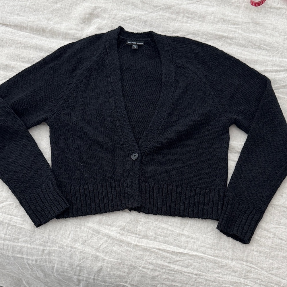 James Perse Classic Black Cardigan, 2